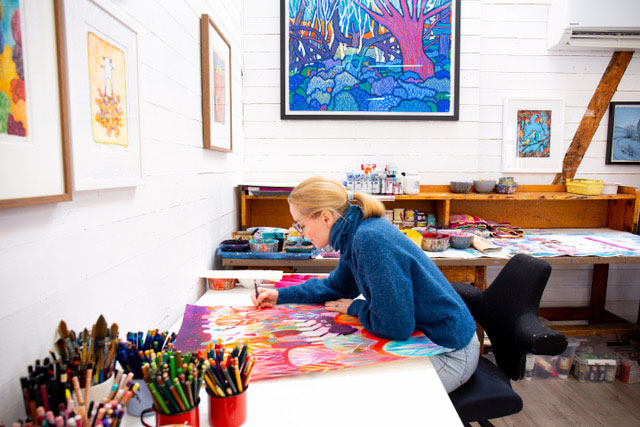 I atelieret hos Gunilla Holm Platou