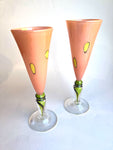 Kunstglass - stort Circus rosa