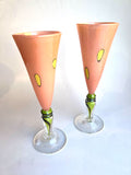Kunstglass - stort Circus rosa