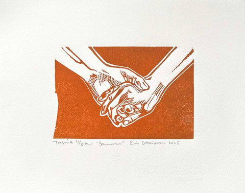 Sammen - tresnitt av Elin Gabrielsen | Neo galleri