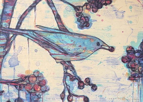 Bærtyven -  litografi av Gunilla Holm Platou | Neo Galleri