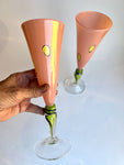Kunstglass - stort Circus rosa