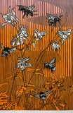 Lykke er en humle - tresnitt av Elin Gabrielsen / Neo Galleri