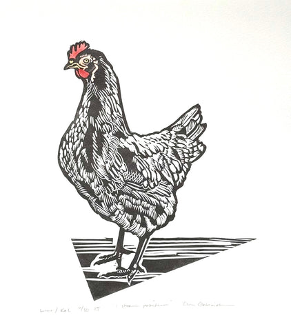 I stram positur - lino av Elin Gabrielsen | Neo galleri