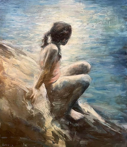 På svaberget -  oljemaleri av Roar Kjærnstad | Neo galleri