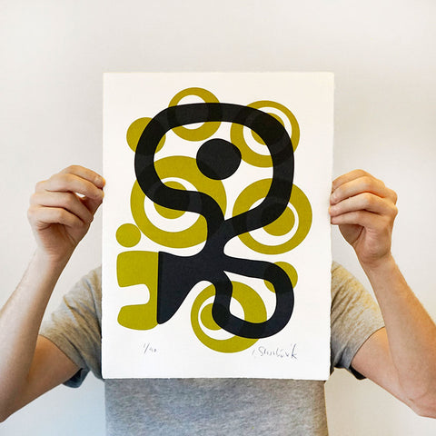 Distinct face pattern - silketrykk av Lasse Skarbøvik | Neo Galleri