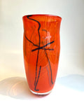 Rødoransj Vase - Glasskunst