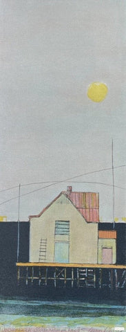 Hus på kai II - Litografi av Gunn Vottestad | Neo galleri