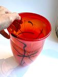 Rødoransj Vase - Glasskunst