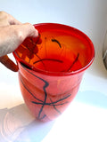 Rødoransj Vase - Glasskunst