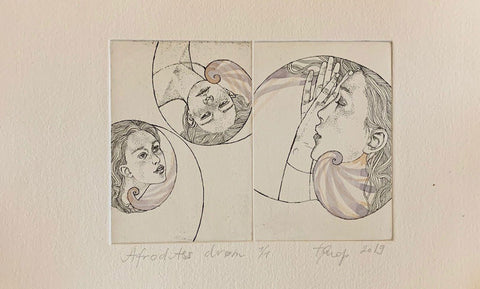 Afrodites drøm - etsning av Julia Mordvinova Gilje- Grafikk - Kunst fra Neo Galleri - Et kunstgalleri i Gamle Stavanger