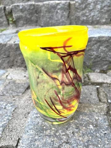Gul Vase - Glasskunst