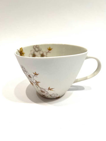 Tekopp m/blomster T02 blank